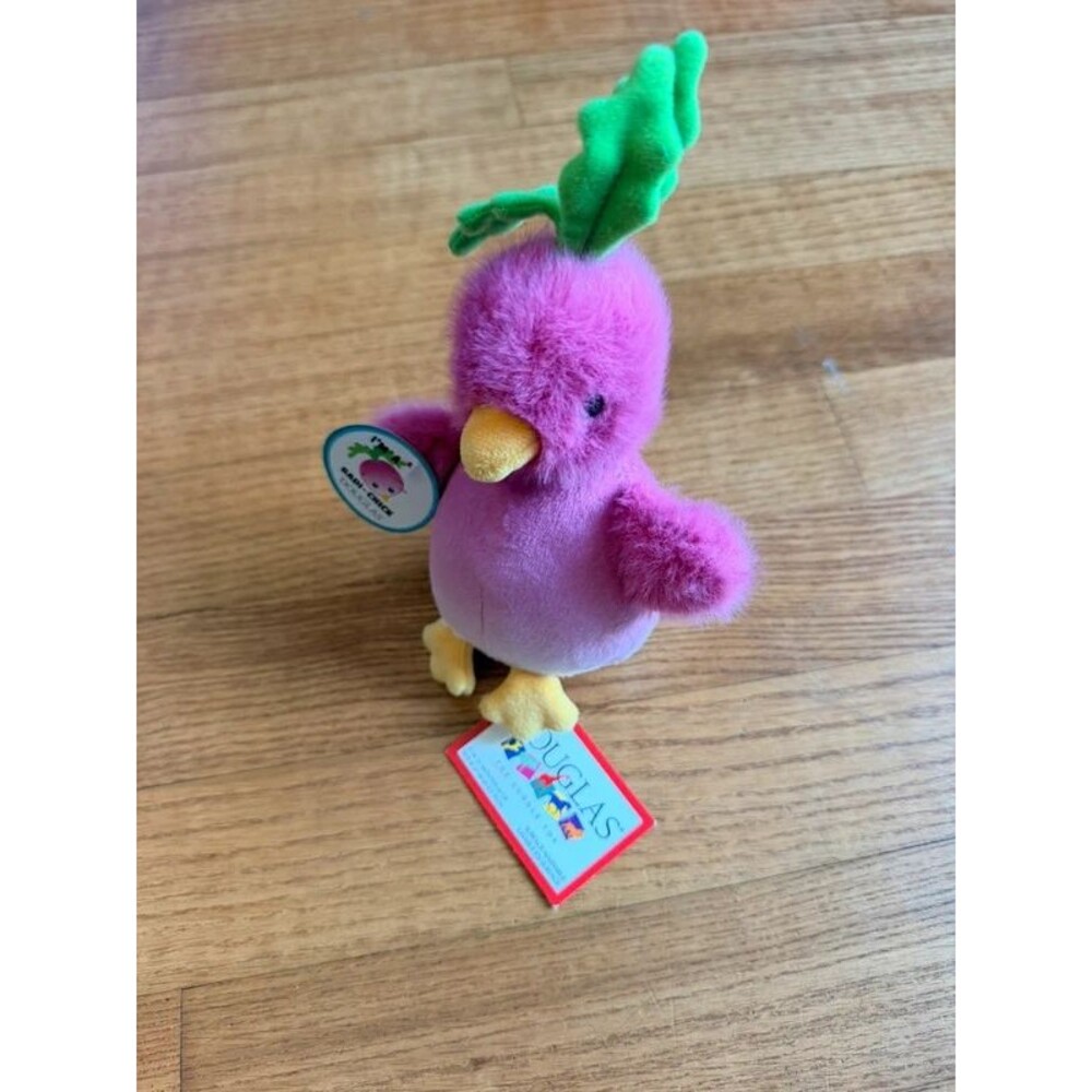 Douglas Cuddle Toys Radi-Chick Plush 6" Pink Radish Bird Chick Veggie NWT 15716R